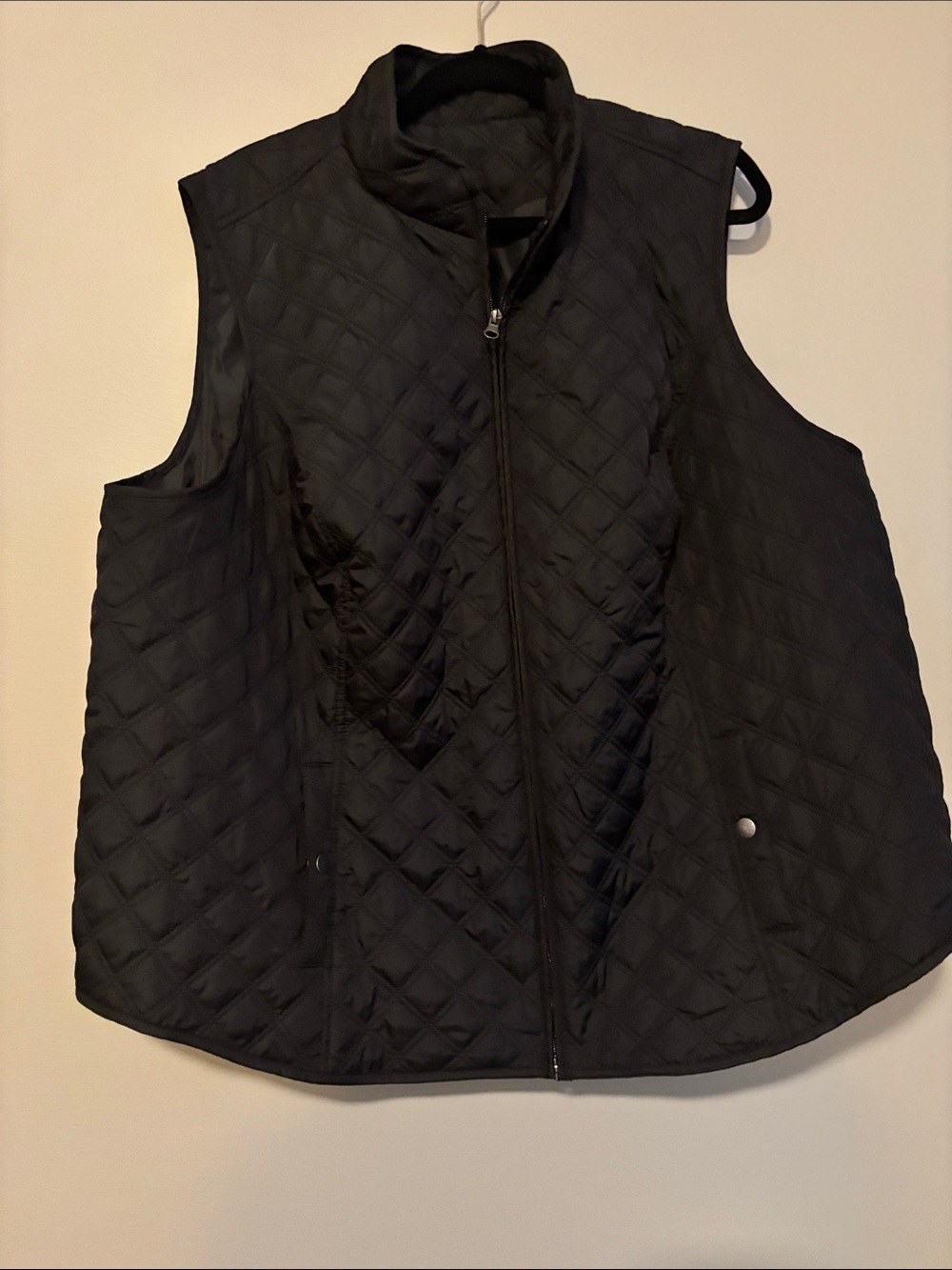 croft & barrow Black Quilted Sleeveless Zip Vest NWOT